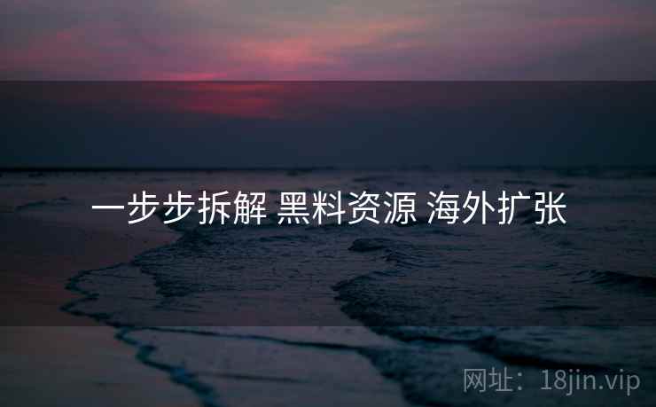 一步步拆解 黑料资源 海外扩张