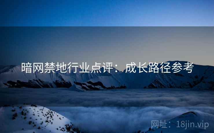 暗网禁地行业点评：成长路径参考