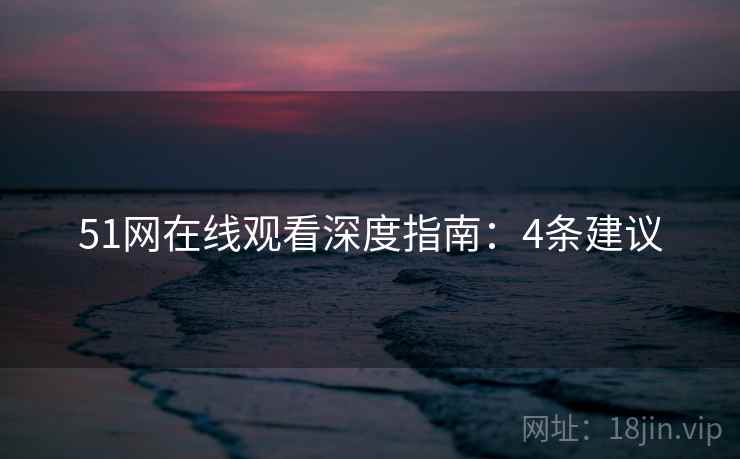 51网在线观看深度指南：4条建议